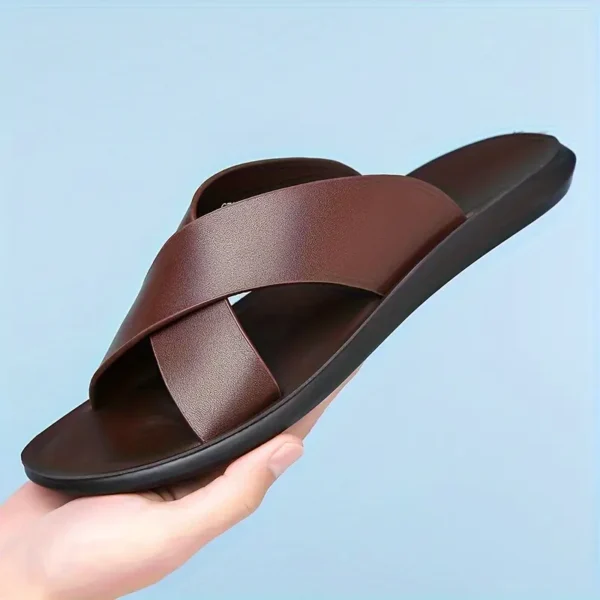 Cross Straps Open Toe Breathable Slippers - Image 2