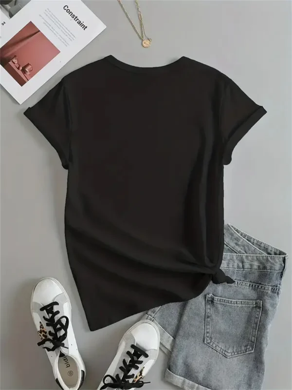 Crew Neck Short Sleeve Casual Top - Image 2