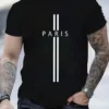 Paris Pattern Print Graphic Men T-shirt