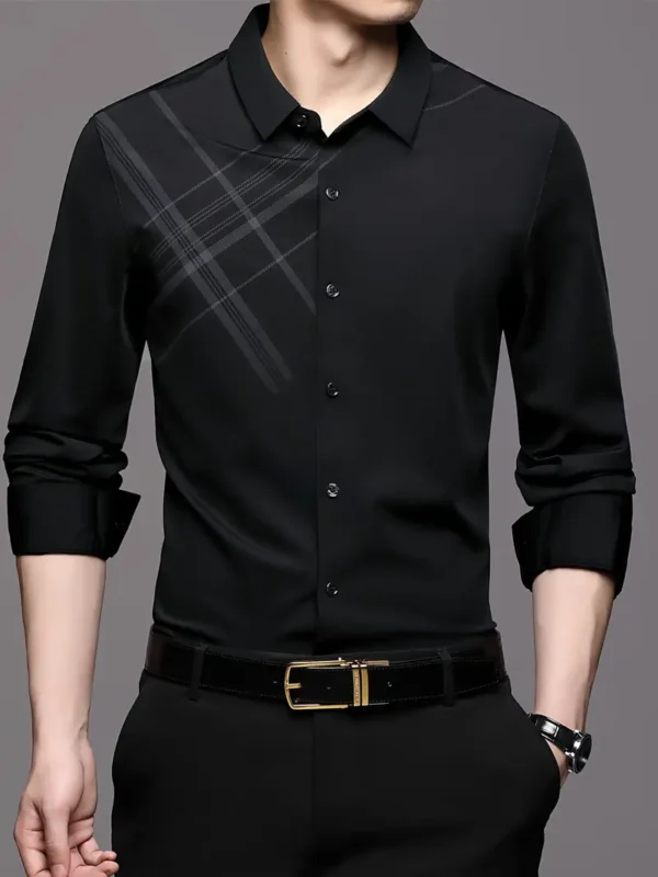 Men Casual Striped Shirt - Image 4