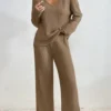 Loose Ribbed Knit Suit