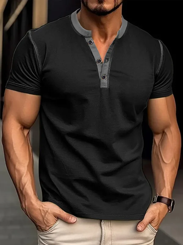 Men Classic Henley T-Shirt - Image 3