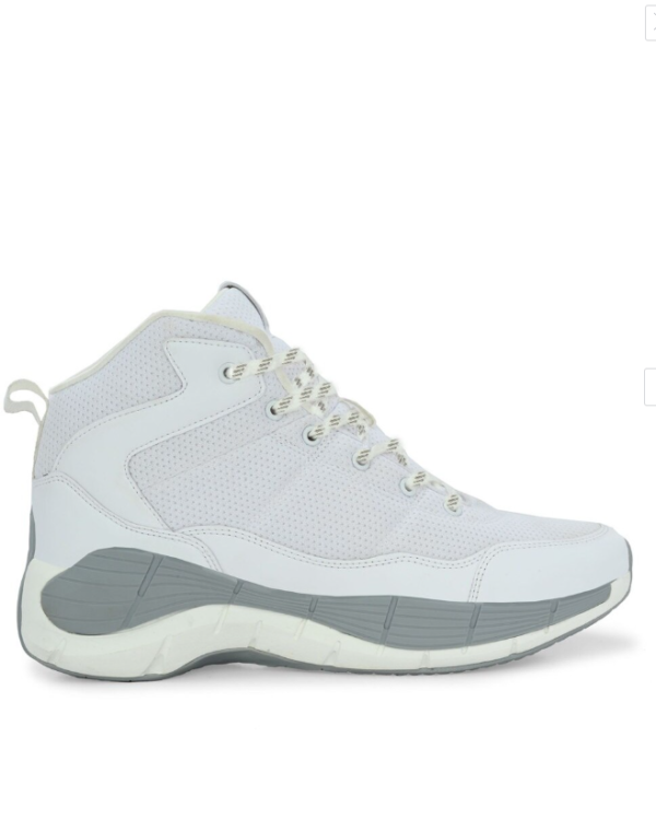 Men White Mid-Top Lace-Up Basketball Shoes - Image 3