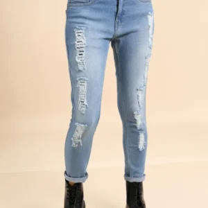 Skinny Fit Highly Distressed Jeans