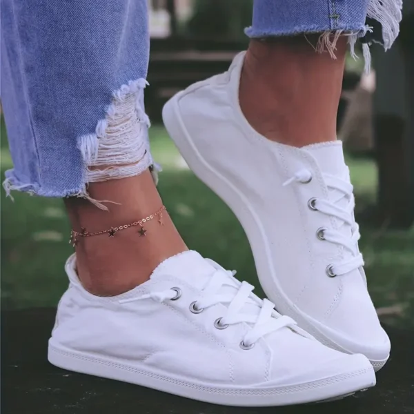 Women Lace Up Non Slip Canvas Skate Shoes