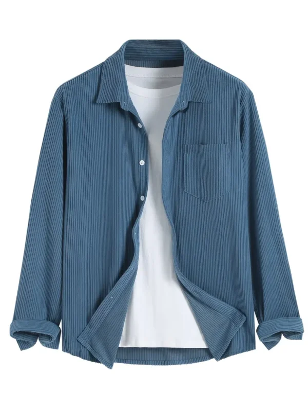 Casual Solid Color Business Button Pocket Shirt