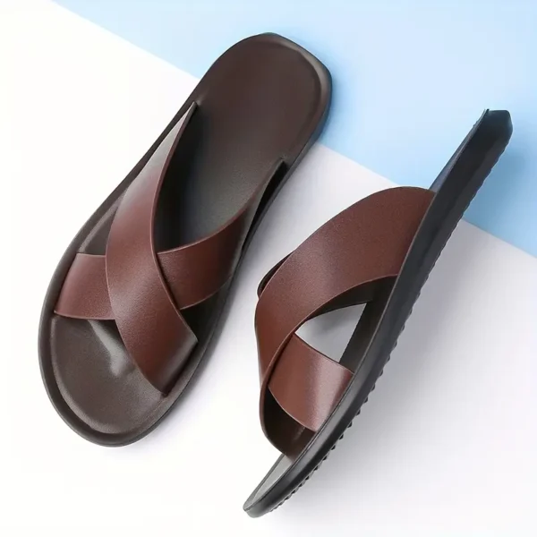 Cross Straps Open Toe Breathable Slippers - Image 3