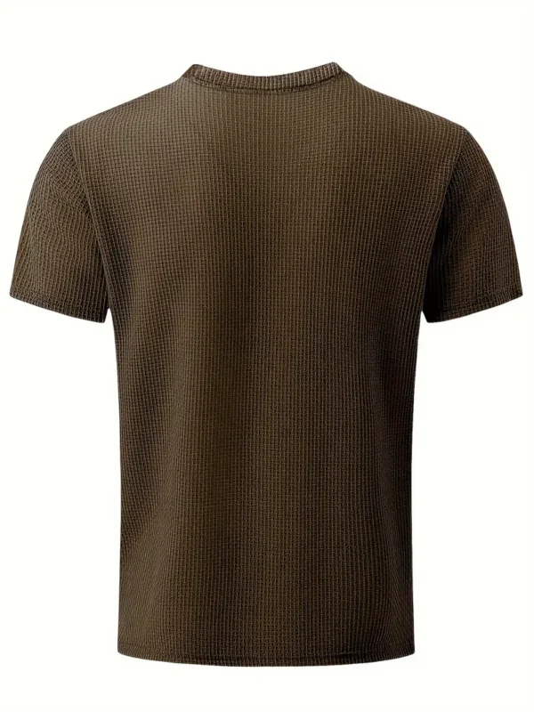 Casual Short Sleeve Medium Stretch Crew Neck Tee - Image 3