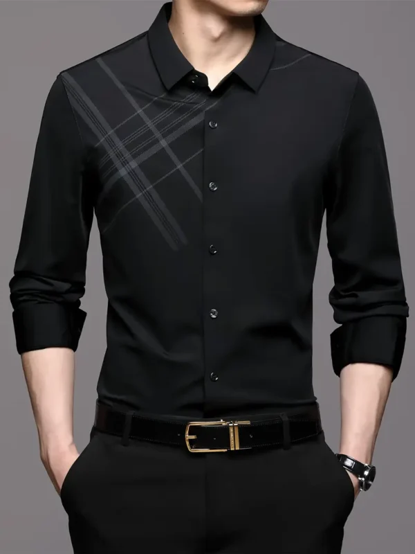 Men Casual Striped Shirt - Image 2